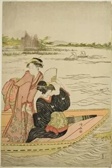 A Ferry on the Sumida River, c. 1787. Creator: Torii Kiyonaga