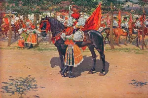 Flags Gallery: At the Festival, 1911. Artist: Joza Uprka