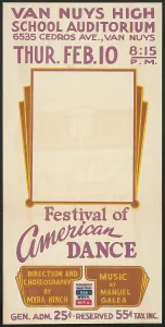 Festival of American Dance, Los Angeles, [193-]. Creator: Unknown