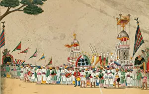 Mughal School Gallery: Festival procession, c. 1800. Artist: Indian Art