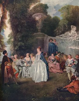 Antoine Watteau Collection: A Fete Champetre, (Pastoral Gathering), 18th century, (1910). Artist: Jean-Antoine Watteau
