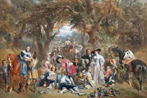 Charles Ii Collection: Fete champetre in the time of Charles II, 1852. Artist: Tayler, John Frederick (1802-1889)