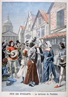 Festivities Prints: Fete des etudiants, the village fair of Pantheon, Paris, 1898. Artist: F Meaulle