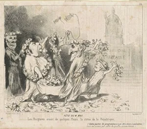 Decorating Prints: Fête du 4 Mai, 19th century. Creator: Honore Daumier
