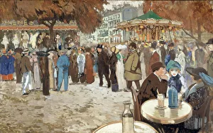 18th Arrondissement Prints: Fête foraine, boulevard de Clichy, c1910. Creator: Louis Abel-Truchet