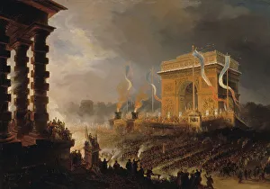 April Prints: Fête de la Fraternité à l'arc de triomphe de l'Étoile : défilé après la distribution