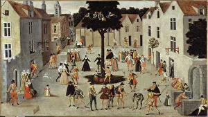 Ecole Francaise Prints: Fête populaire autour d'un arbre, c1560. Creator: Ecole Francaise