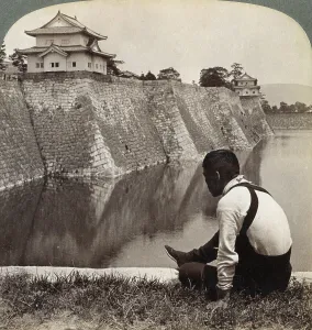 Chess Piece Prints: Feudal castle of the proud Shoguns, Osaka, Japan, 1904. Artist: Underwood & Underwood