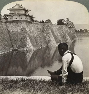 Feudal castle of the proud Shoguns, Osaka, Japan, 1904. Artist: Underwood & Underwood