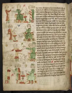 Feudal Law. Fom the Heidelberg Sachsenspiegel, 14th century. Artist: Eike von Repgow (1180 / 90-after 1233)