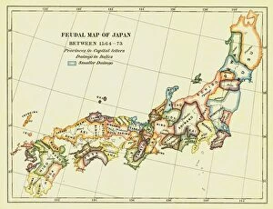 Feudalism Gallery: Feudal Map of Japan between 1564 -73, (1903). Creator: Unknown