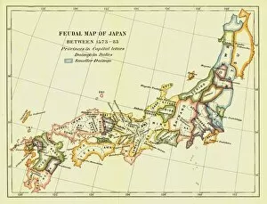 Feudalism Gallery: Feudal Map of Japan between 1573 -83, (1903). Creator: Unknown