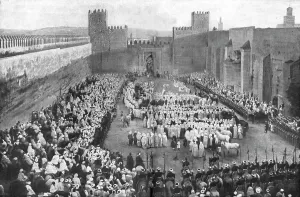 Fez Fes Morocco Prints: A Fez, pendant la fete de l'aid el Kebir: presentation des Cadeaux au Sultan du Maroc
