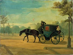 Fiacre Prints: A Fiacre, 1845. Creator: Charles de Luna