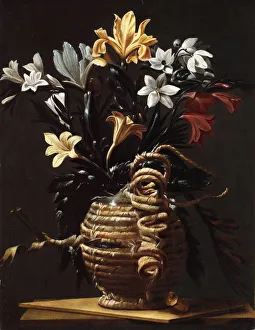 Lilies Prints: Fiasca con fiori, c. 1615-1620. Creator: Maestro della fiasca di Forli (active c