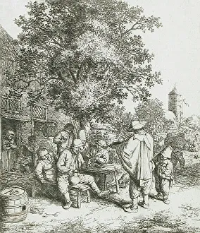 Van Ostade Adriaen Prints: The Fiddler and the Hurdy-Gurdy Boy, c1660. Creator: Adriaen van Ostade