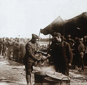 Mobile Prints: Field kitchen in American camp, Melette, France, c1914-c1918