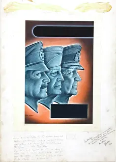 Side By Side Prints: Field Marshal Alexander, General Eisenhower and Admiral Cunningham