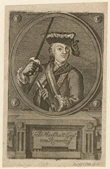 Rumyantsev Prints: Field-Marshal Count Pyotr Alexandrovich Rumyantsev-Zadunaisky, 1770. Artist: Anonymous