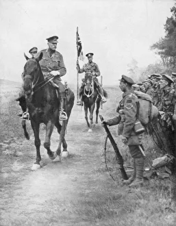 Flags Gallery: Field Marshal Douglas Haig reviewing Canadian troops, Drocourt-Queant, 31 August 1918, (1926)
