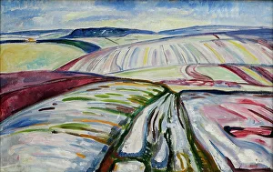 Munch Prints: Field in Snow, 1907. Creator: Munch; Edvard (1863-1944)