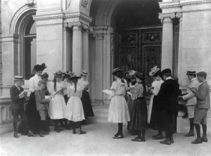 A field trip to the Library of Congress, (1899?). Creator: Frances Benjamin Johnston