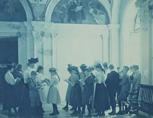 Cyanotypes 1890 1900 Gmgpc Prints: A field trip to the Library of Congress, (1899?). Creator: Frances Benjamin Johnston