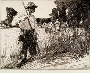 Newlyn School Prints: Field Workers, 1925-1949. Creator: William Lee-Hankey