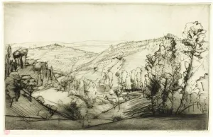 Maclaughlan Donald Shaw Prints: Fields of San Gimignano, 1909. Creator: Donald Shaw MacLaughlan