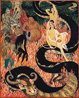 Heat Prints: The Fiery Underworld, early-mid 20th century. Creator: Nikolay Kalmakov