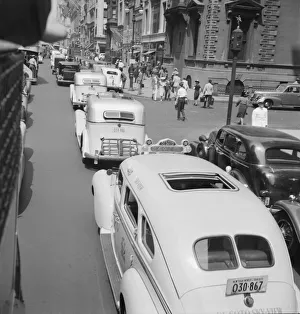 Cabs Prints: Fifth Avenue approaching 47th Street