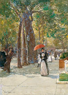 Hassam Prints: Fifth Avenue at Washington Square, New York, 1891. Artist: Hassam, Childe (1859-1935)