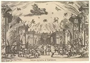 Inferno Gallery: Fifth scene, the Inferno, from The marriage of the gods (Le nozze degli Dei), 1637