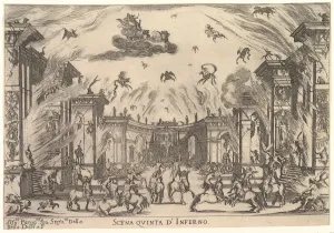 Inferno Prints: Fifth scene, the Inferno, from The marriage of the gods (Le nozze degli Dei), 1637