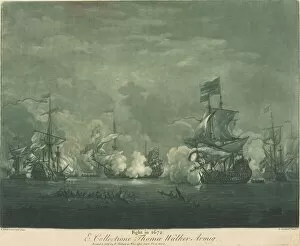 Shipwreck Collection: Fight in 1672, 1720s. Creator: Elisha Kirkall