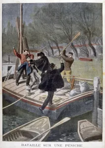 Gendarme Prints: Fight on a barge, 1902
