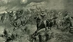 Second Transvaal War Gallery: The Fight at Brakenlaagte: Boers Charging, 1902. Creator: John Charlton