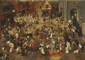 Images Dated 5th September 2014: The Fight Between Carnival and Lent. Artist: Bruegel (Brueghel), Pieter, the Elder (ca 1525-1569)