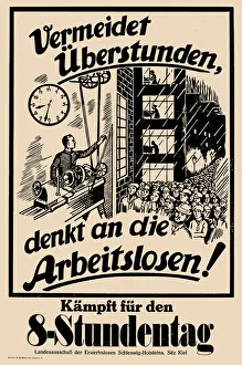 Offset Printing Prints: Fight for the eight-hour day, c. 1925. Creator: Anonymous