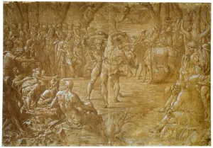 Penni Prints: The Fight between Entellus of Sicily and Dares of Troy, c1544. Artist: Luca Penni