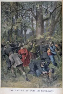 Gendarme Prints: Fight between gendarmes and civilians in the Bois de Boulogne