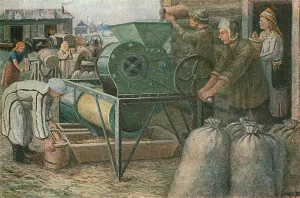 The Fight for the Harvest': sorting of seeds in a Mordva collective farm, 1933 The Fight for the Harvest': sorting of seeds in a Mordva collective farm, 1933