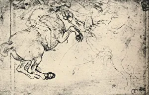Fight Between a Horseman and a Griffin, c1480 (1945). Artist: Leonardo da Vinci Fight Between a Horseman and a Griffin, c1480 (1945). Artist: Leonardo da Vinci