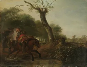 Pistol Prints: Fight between Horsemen, 17th century. Creator: Hendrik Verschuring