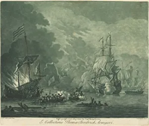 Wenceslaus And Xa0 Prints: Fight against Seven Algerines, 1720s. Creator: Elisha Kirkall