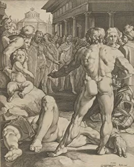 Unconscious Gallery: The Fight Between Ulysses & Irus, ca. 1590. Creators: Jan Muller