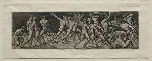 Fight between Eleven Warriors. Creator: Allaert Claesz (Netherlandish, fl. 1508-1534)