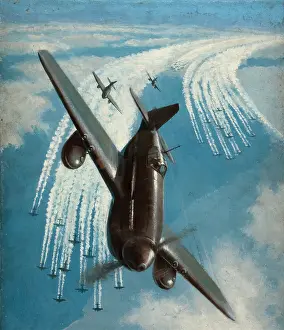 Fighter aircraft escort, between 1939 and 1946. Creators: Central Office of Information, Roy Anthony Nockolds