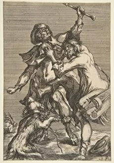 Bellange Jacques Gallery: Two Fighting Beggars, 1612-16. Creator: Jacques Bellange