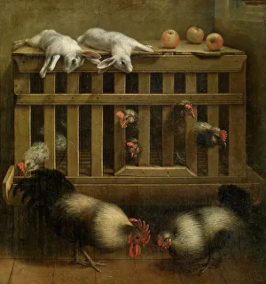 Rooster Prints: Fighting Cocks, 17th century. Creator: Anon